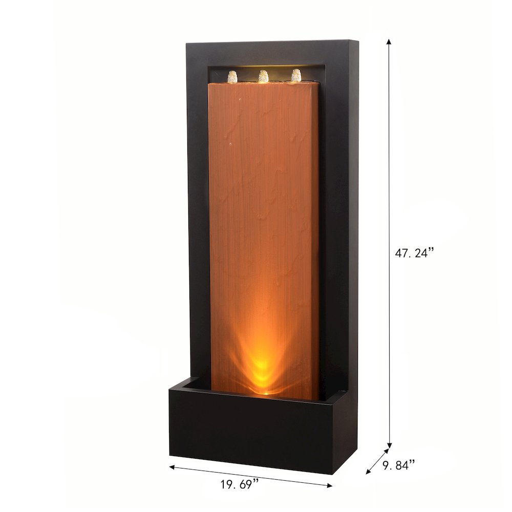 Zinc Metal Fountain with LED Lights - Rustic Elegance. Picture 3
