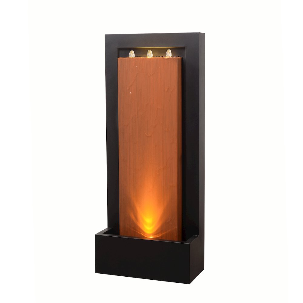 Zinc Metal Fountain with LED Lights - Rustic Elegance. Picture 4