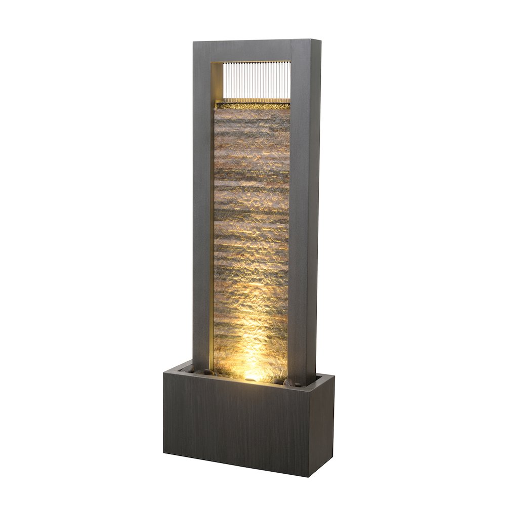 Zen Garden Metal Fountain with Stone Brick Accent - Tranquil Harmony. Picture 4