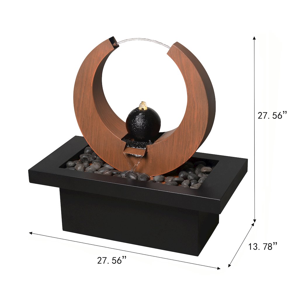 Metal Fountain - Rusty Top with Black Basin. Picture 3