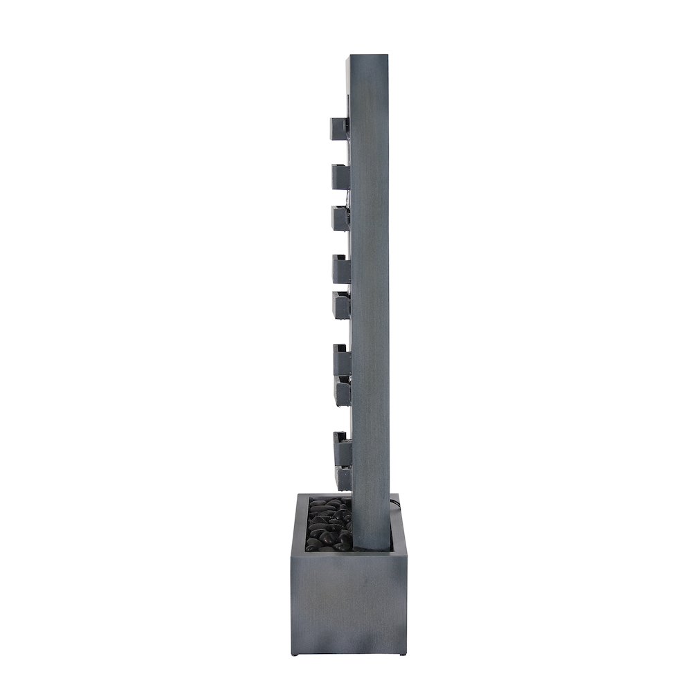 Metal Fountain with Dusty Blue Finish. Picture 5