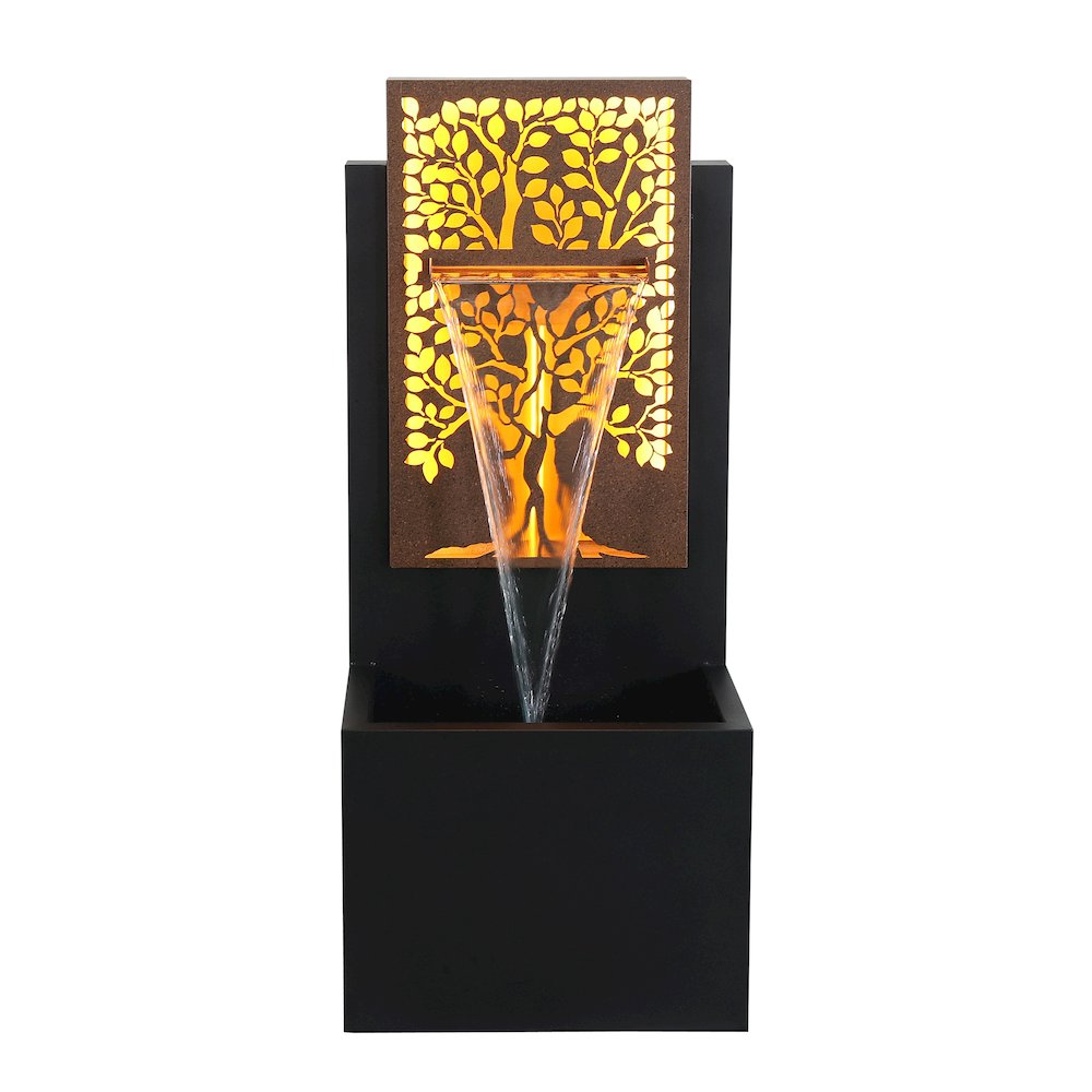 Serenity Grove - Outdoor Metal Square Tree Hollow Fountain. Picture 1