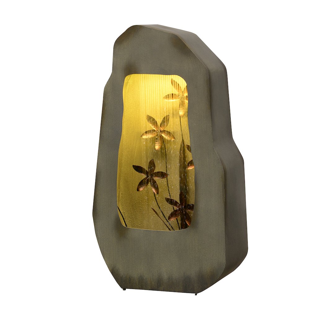 Gray Zinc Fountain with 42 Warm White LEDs - Outdoor. Picture 4