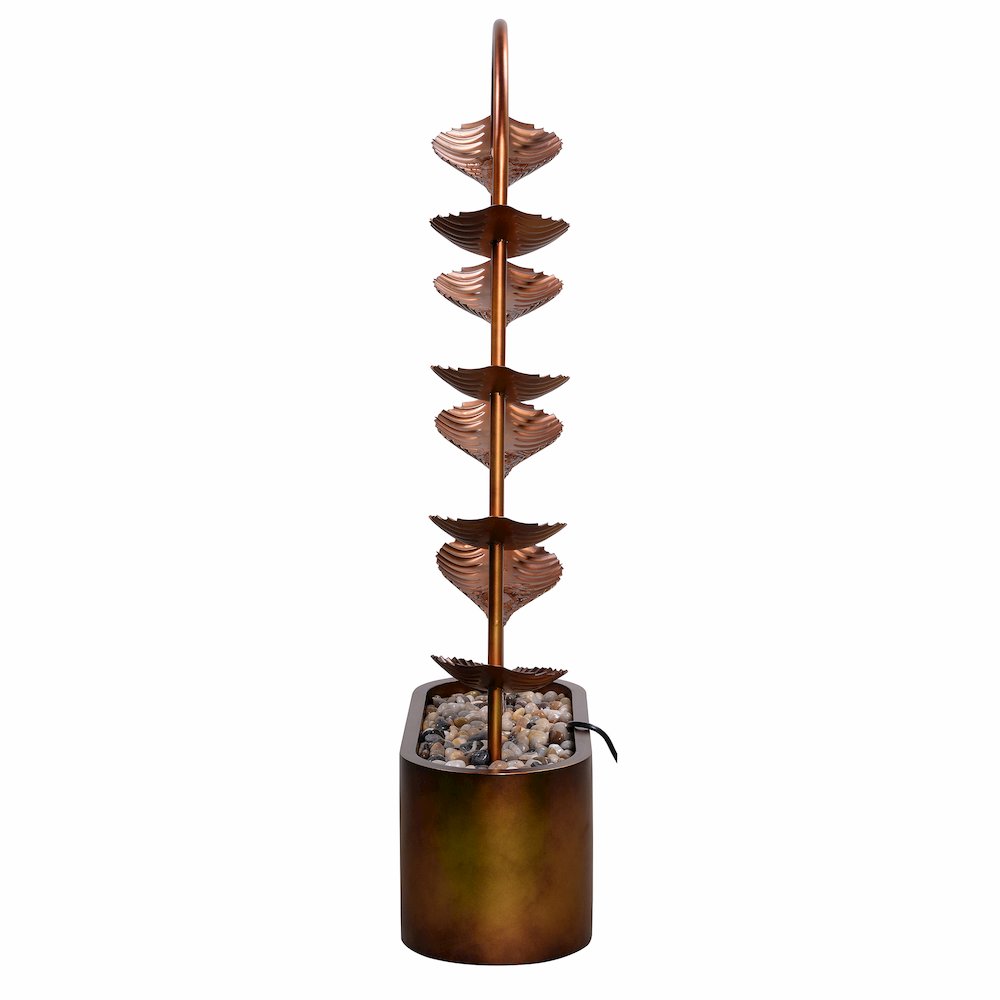 Rustic Metal Leaf Fountain - Outdoor. Picture 5