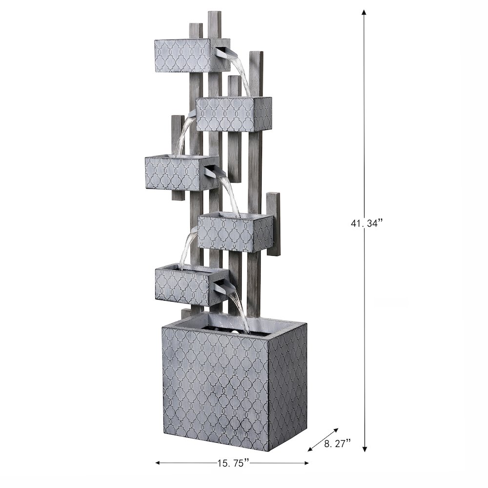Six Boxes Tiered Metal Water Fountain. Picture 3
