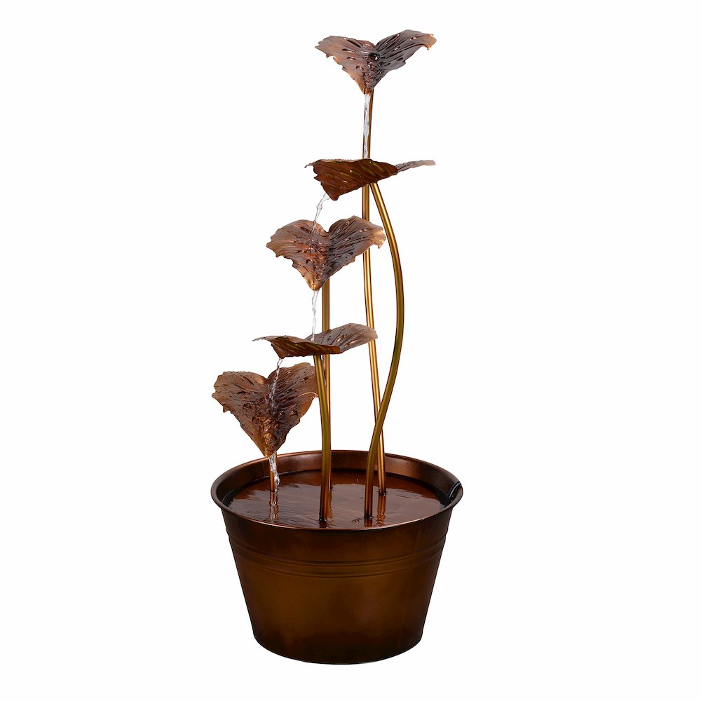Zinc Metal Flower Fountain with Pump. Picture 5