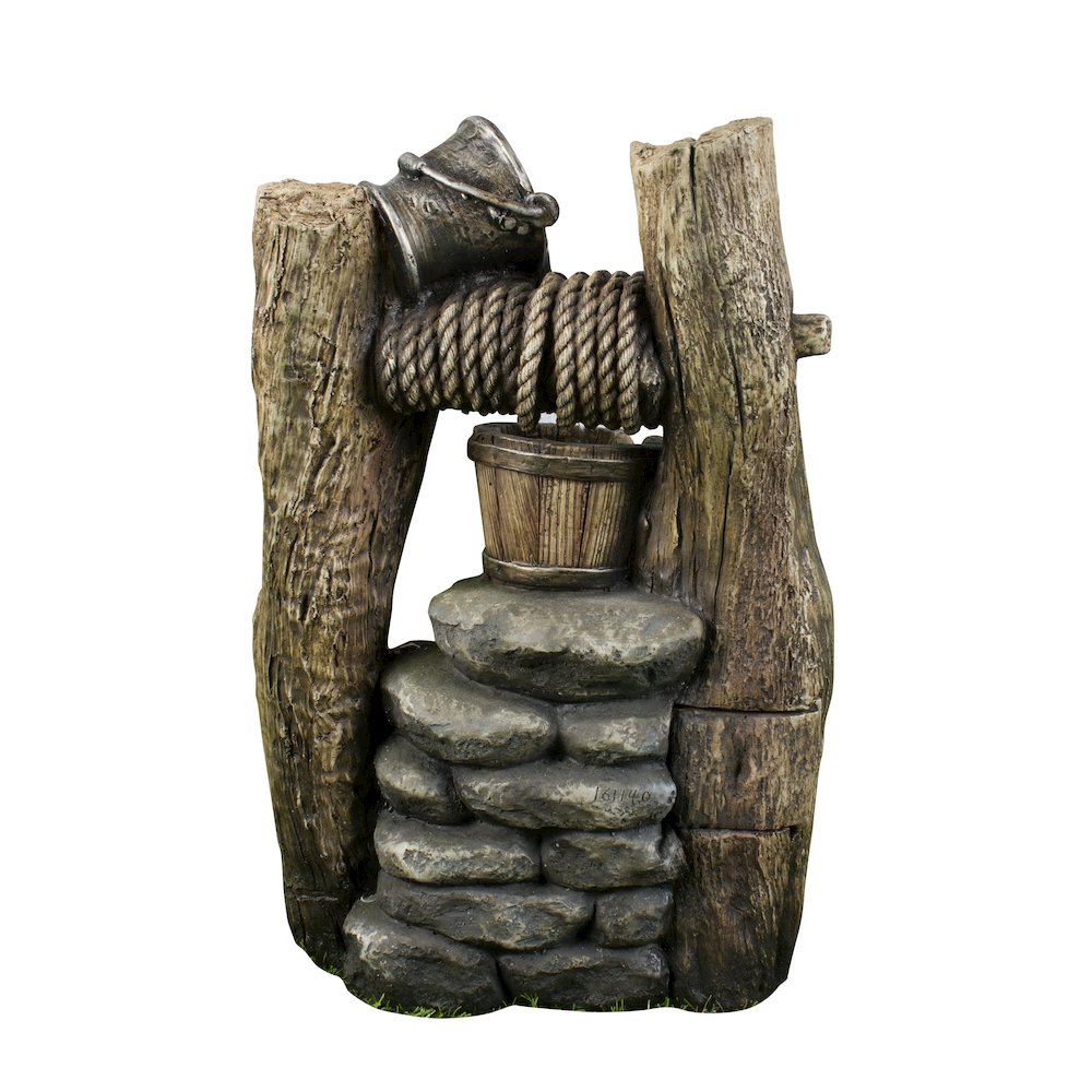 Well Fountain with Pouring Pail, 2 Buckets, & 3 LEDs. Picture 1