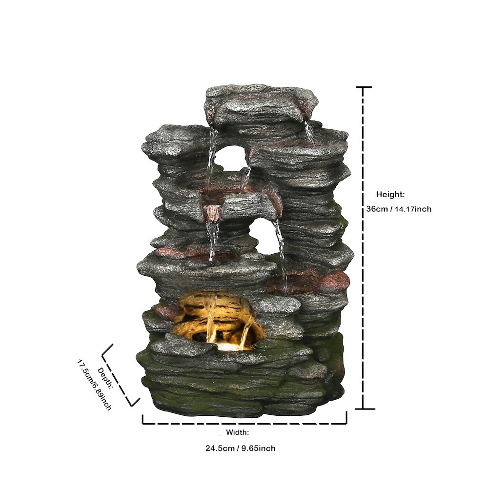 Multi-Level Stone Fountain with Light. Picture 6