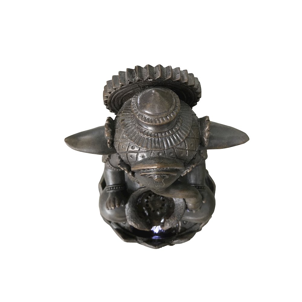 Lord Ganesh Sculptural Tabletop Fountain with Cool White LED Lights. Picture 5