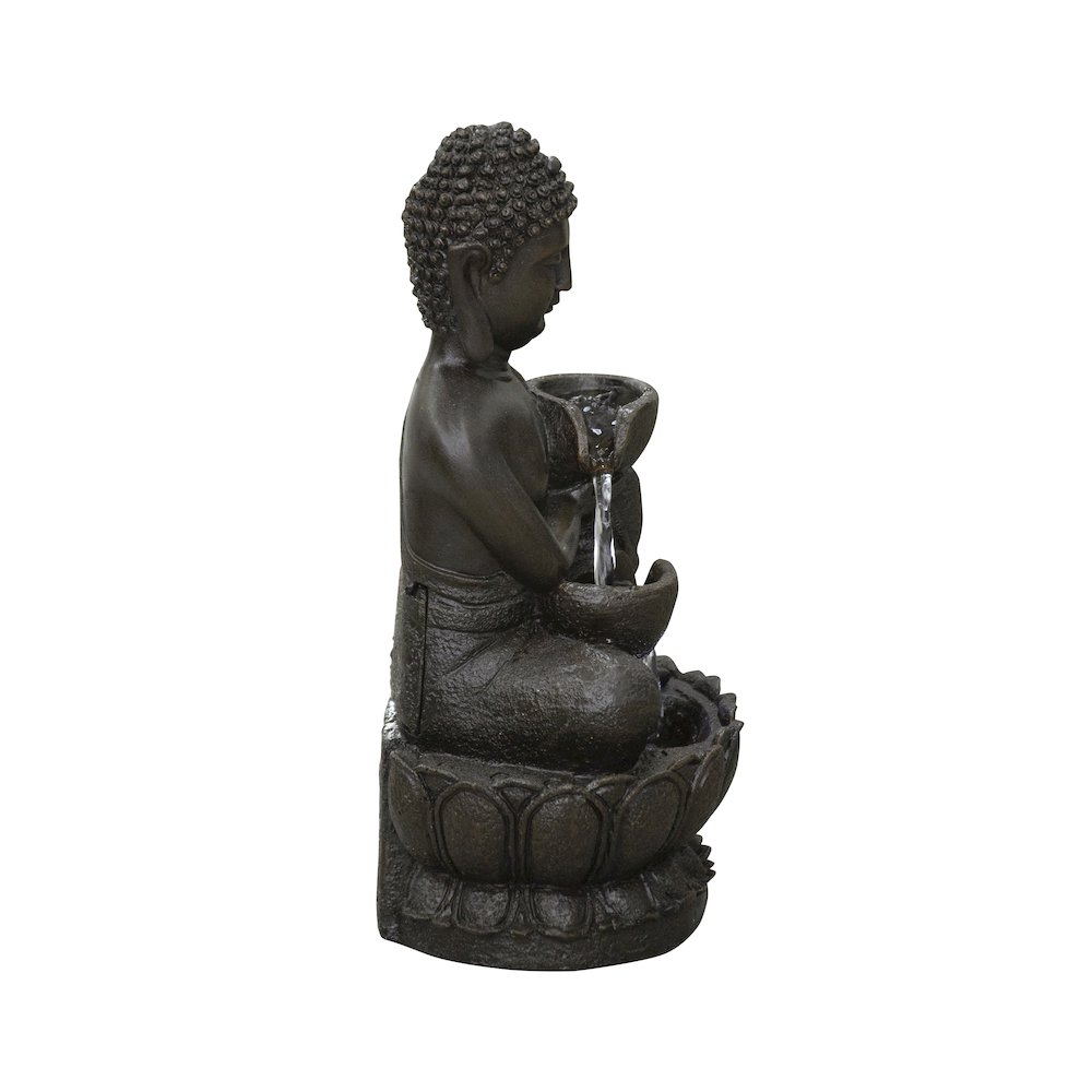 13.75" H Buddha Fountain W/LED For Tabletop Decor. Picture 2