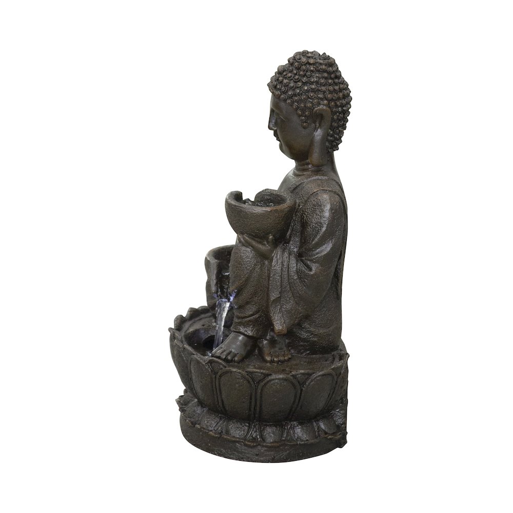 13.75" H Buddha Fountain W/LED For Tabletop Decor. Picture 1