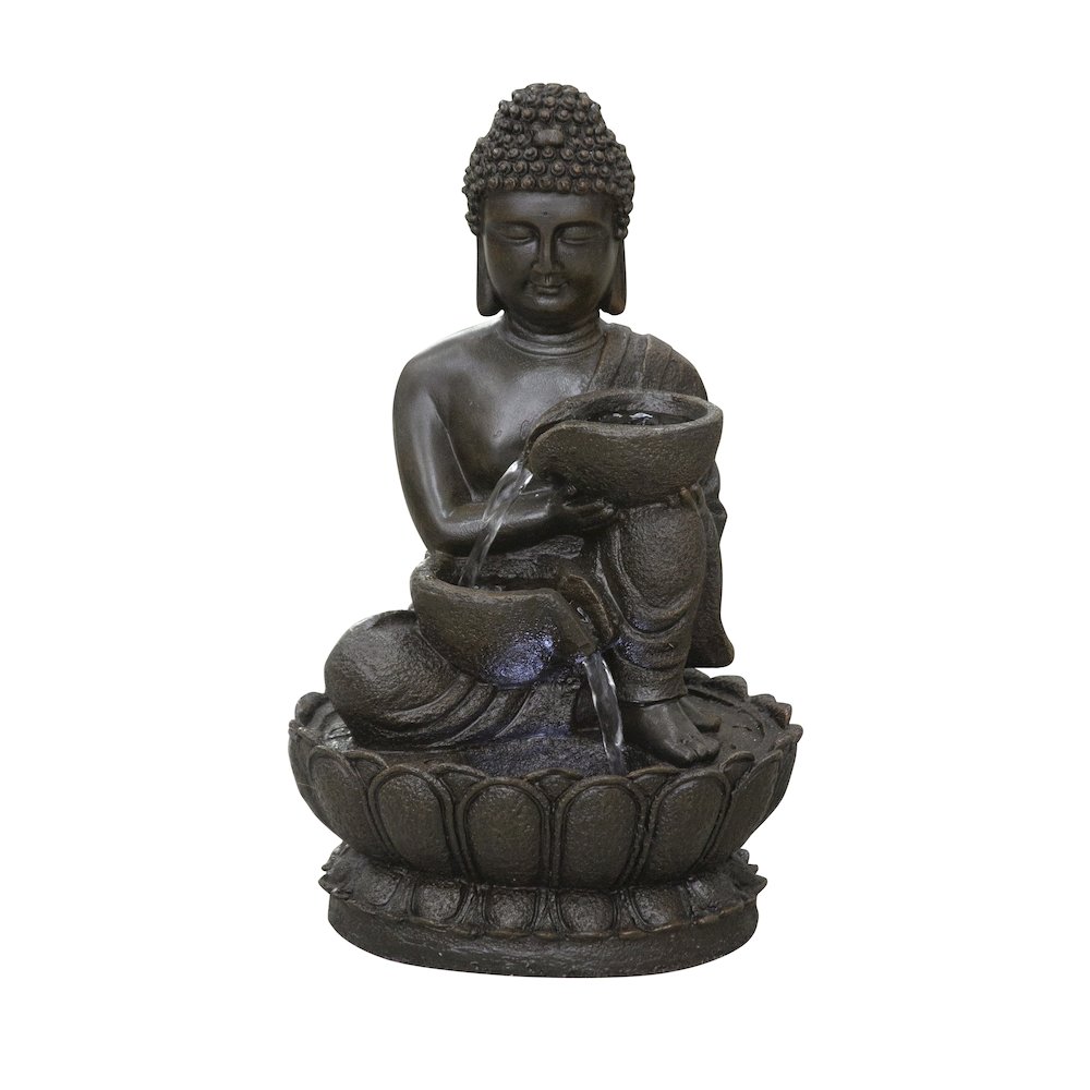 13.75" H Buddha Fountain W/LED For Tabletop Decor. Picture 5
