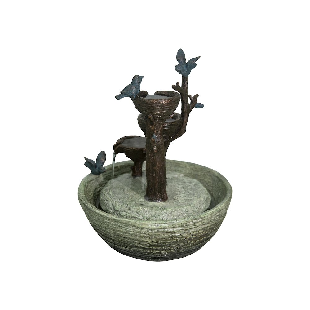 Birds Playing Fountain Indoor For Tabletop Decor. Picture 1