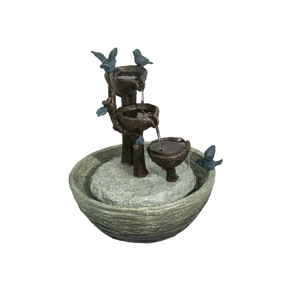 Birds Playing Fountain Indoor For Tabletop Decor. Picture 4