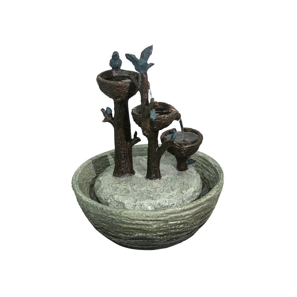 Birds Playing Fountain Indoor For Tabletop Decor. Picture 2
