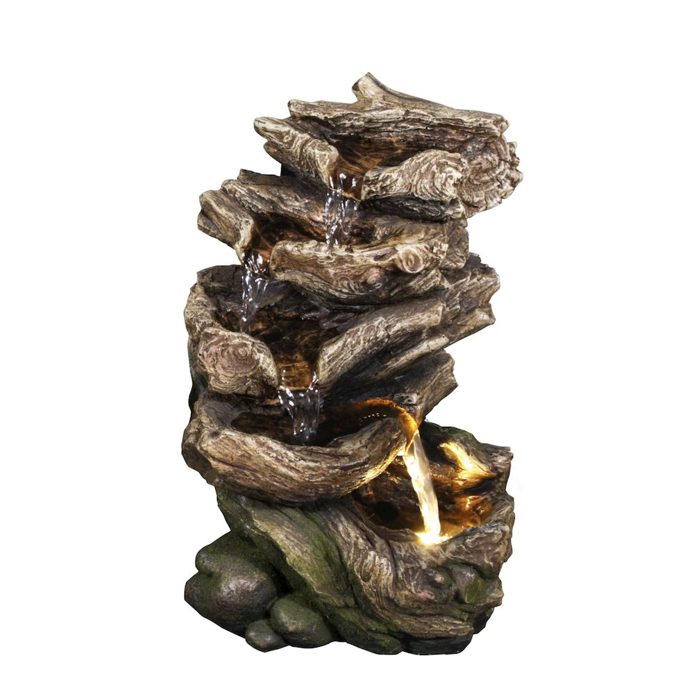 Multi Level Logs Fountain W/LED. Picture 2