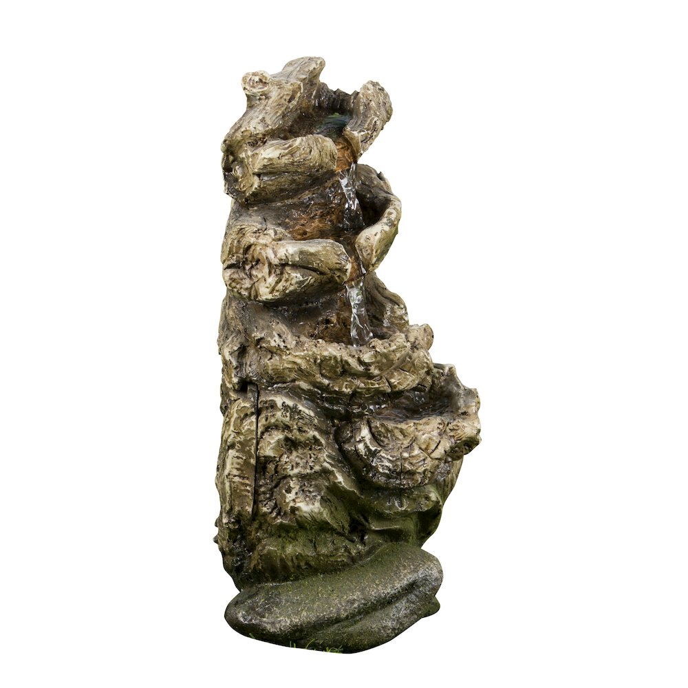 Multi Level Logs Fountain W/LED. Picture 3