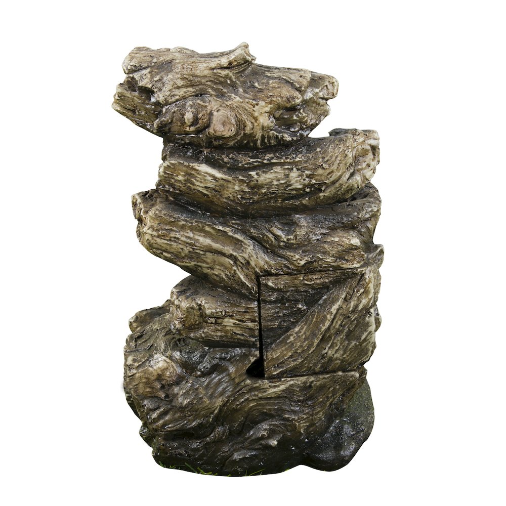 Multi Level Logs Fountain W/LED. Picture 4
