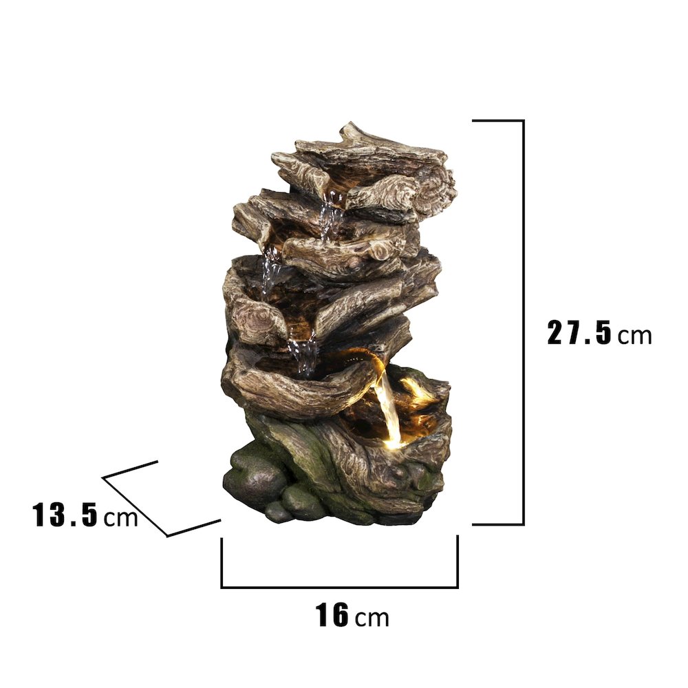 Multi Level Logs Fountain W/LED. Picture 6