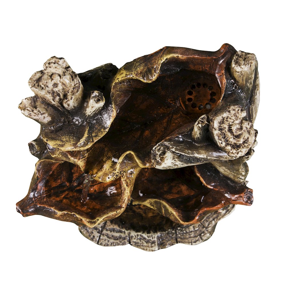 Tree Trunk Fountain W/3 Leaves & LED. Picture 5