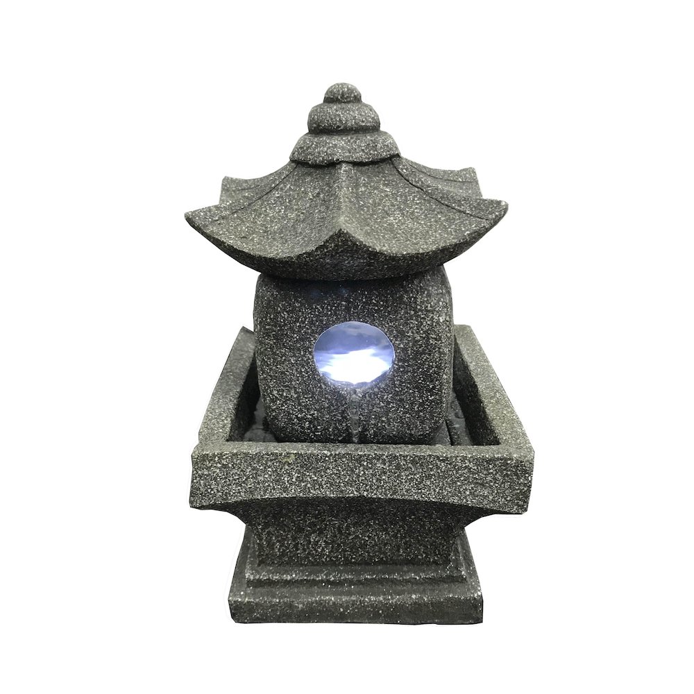 11" Pogoda Fountain with Warm White LED. Picture 2
