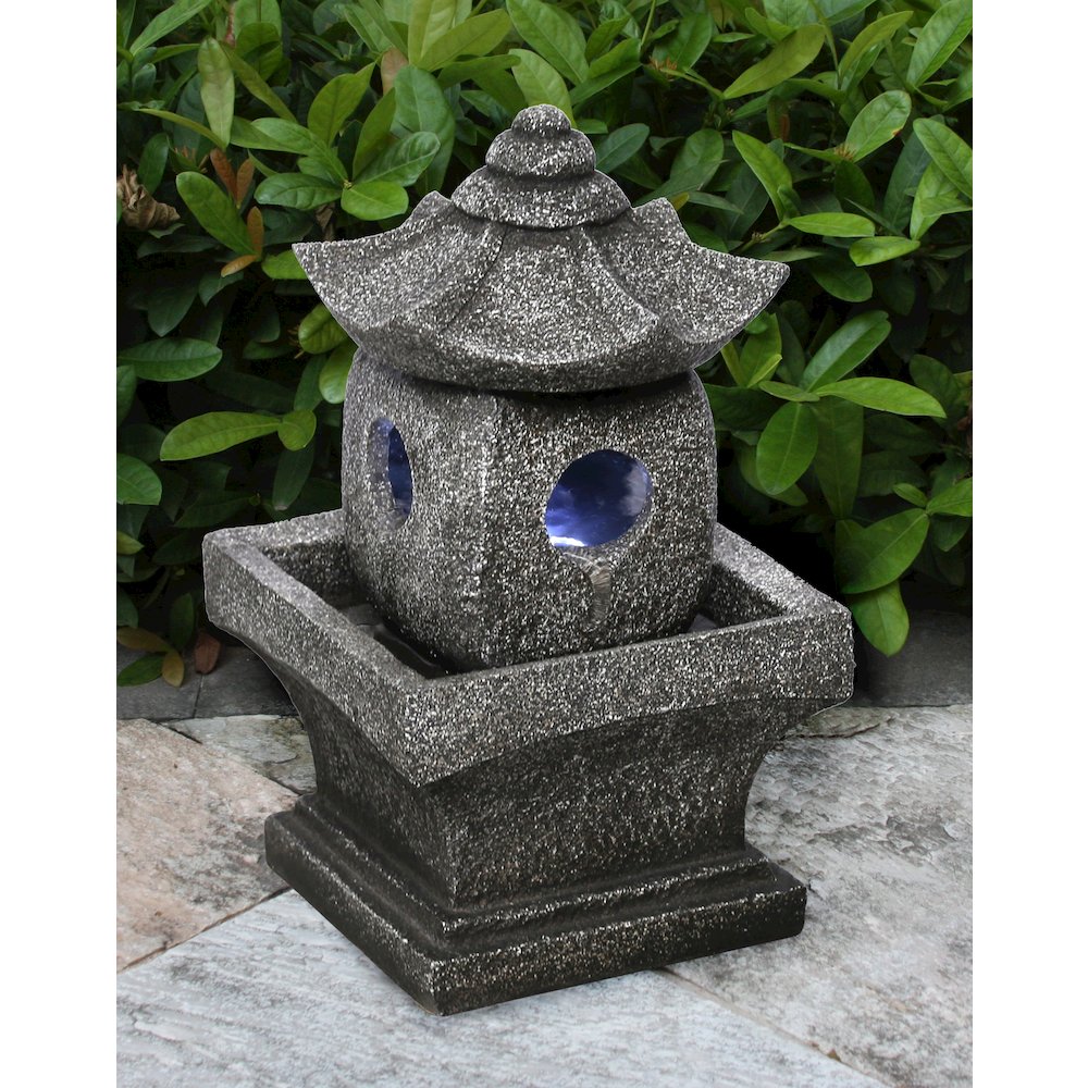 11" Pogoda Fountain with Warm White LED. Picture 5