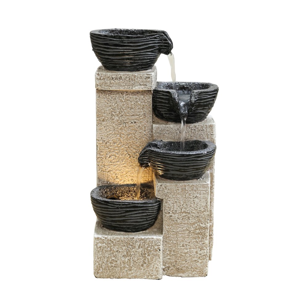 Stacking Bowls Fountain with Warm White LED Lights. Picture 2