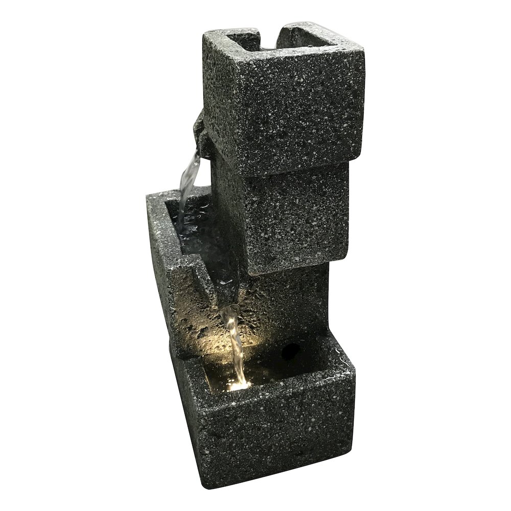 Concrete Crates Fountain with Warm White LED Lights. Picture 1