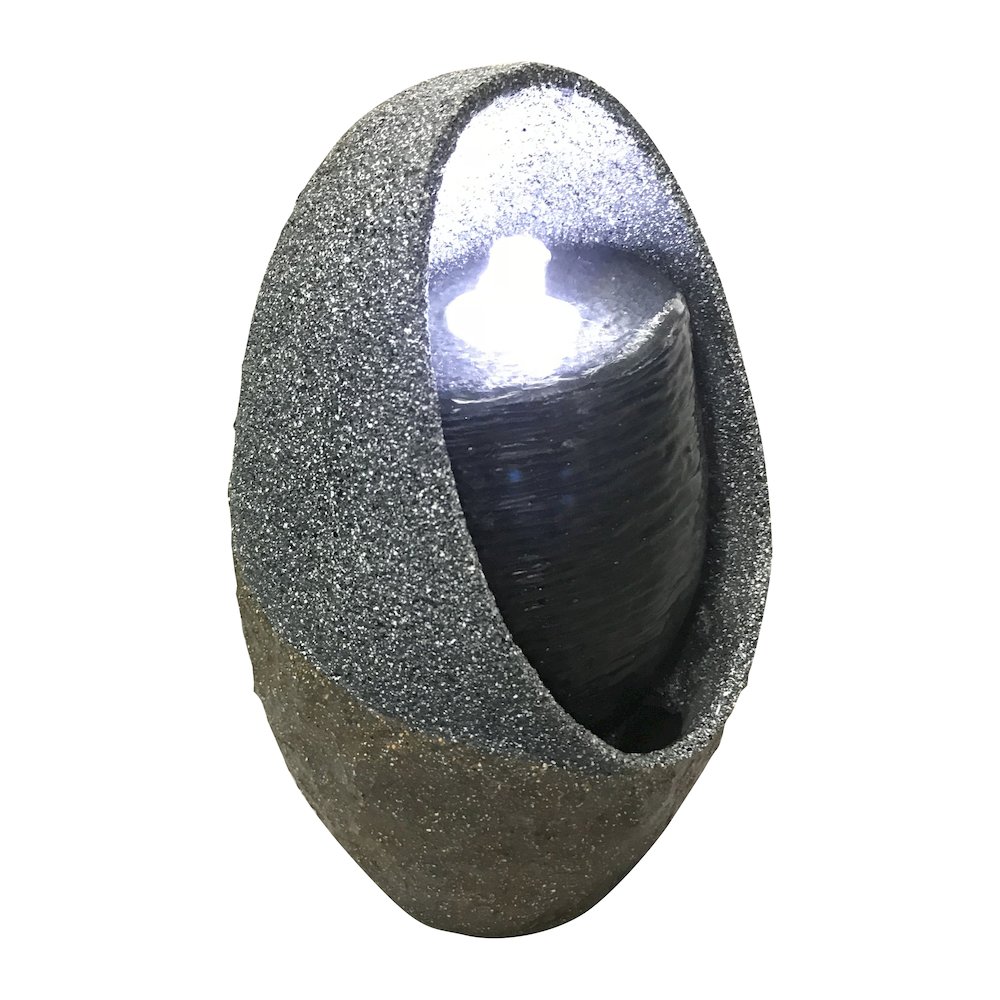 Bubbling Tabletop Fountain with Cool White LED Lights. Picture 1