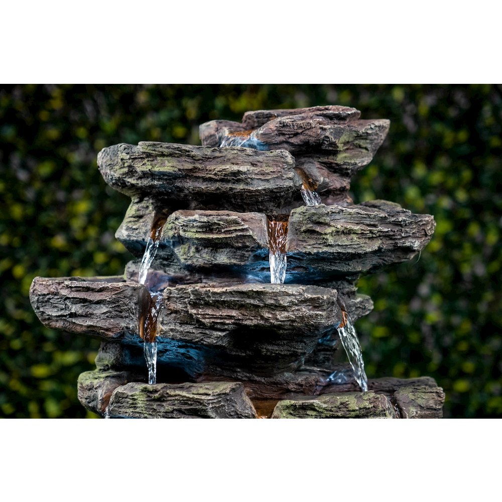 Multi-Level Stone Fountain with 9 LED Lights. Picture 2