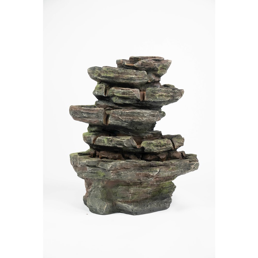 Multi-Level Stone Fountain with 9 LED Lights. Picture 1