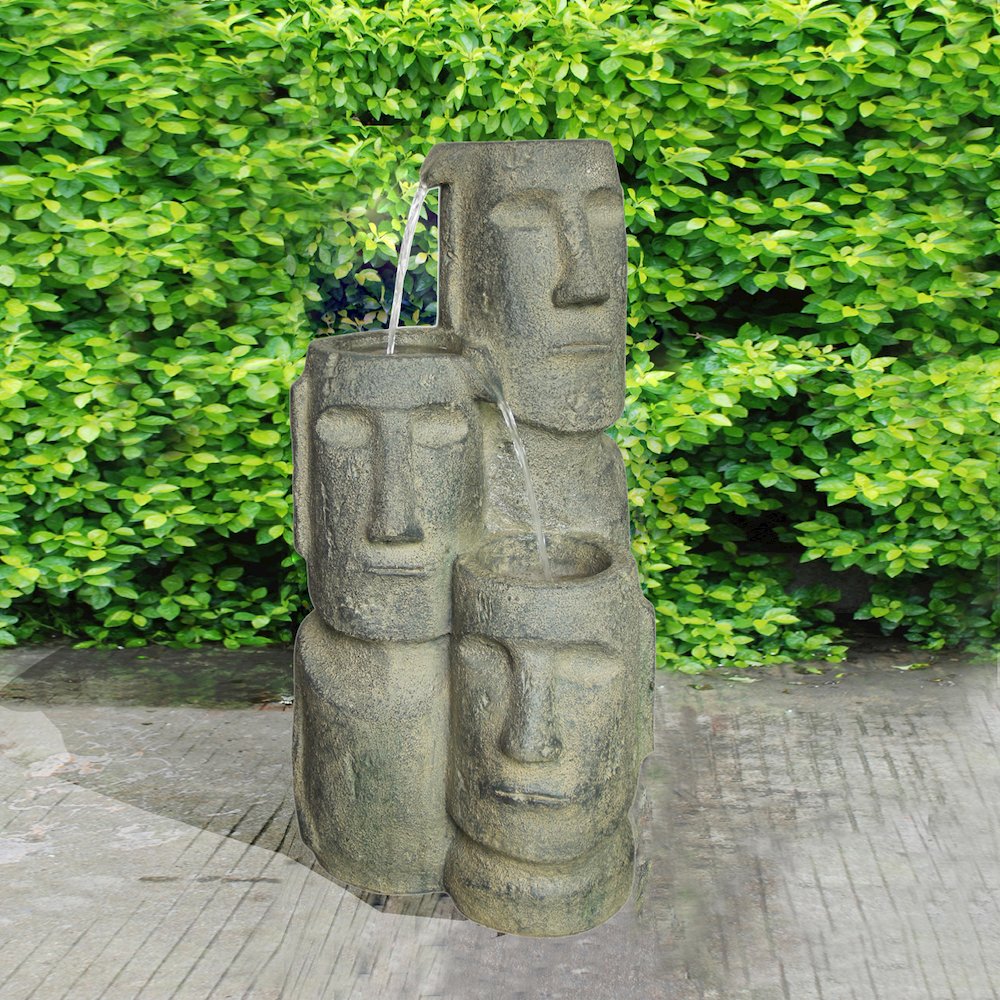 Easter Island Heads Fountain with 2 LEDs. Picture 2