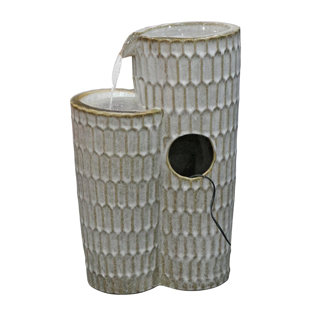 Ivory Ceramic Fountain - Elegance in Simplicity, No Lights. Picture 5
