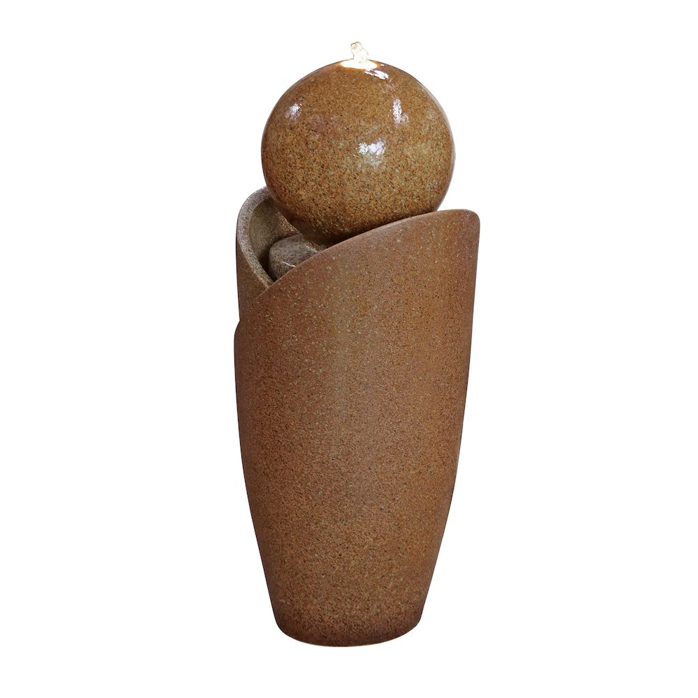 Ceramic Fountain with Lights - Brown Elegance. Picture 4