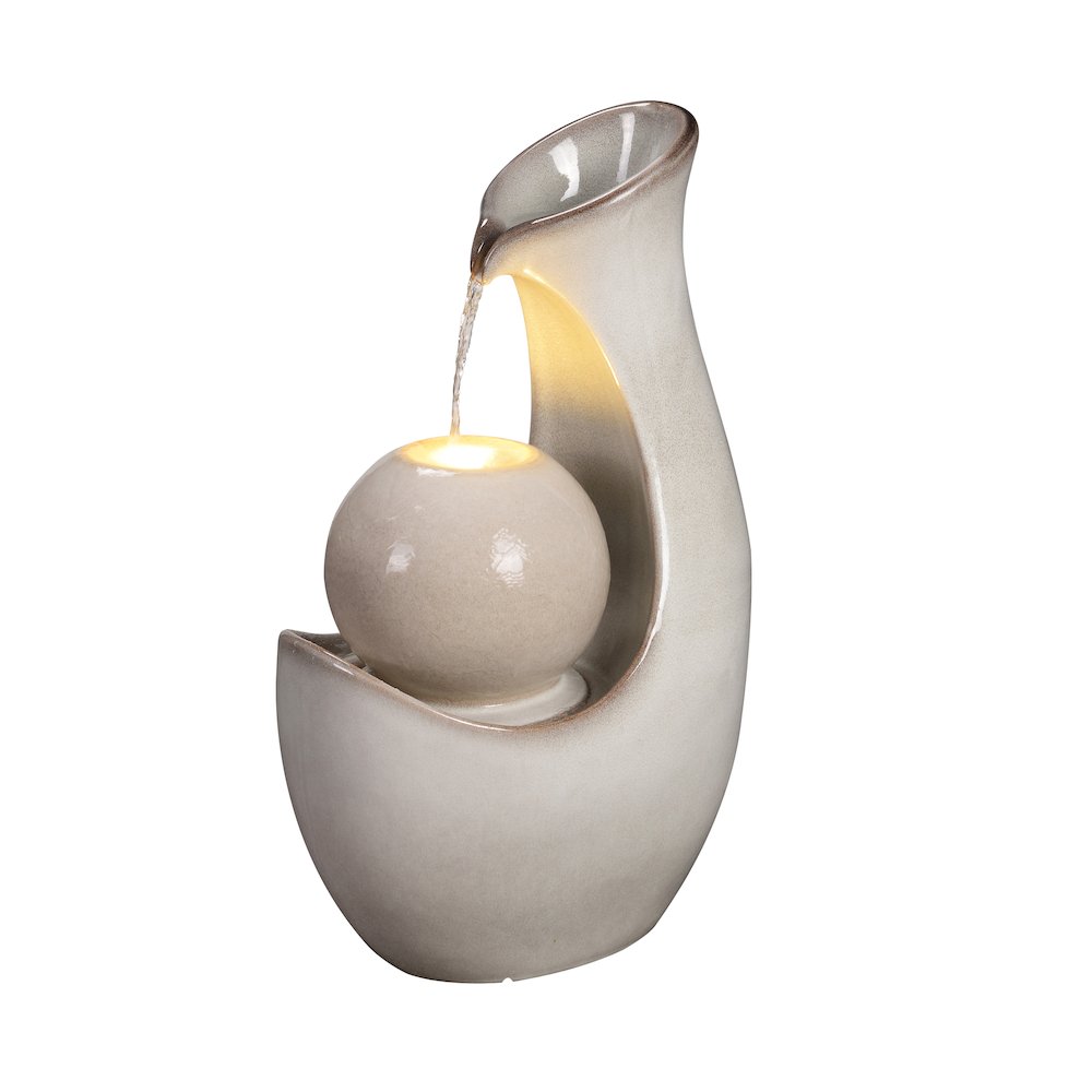 Ceramic Fountain with Lights - Ivory Elegance. Picture 4