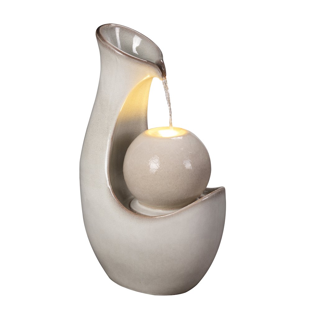 Ceramic Fountain with Lights - Ivory Elegance. Picture 1