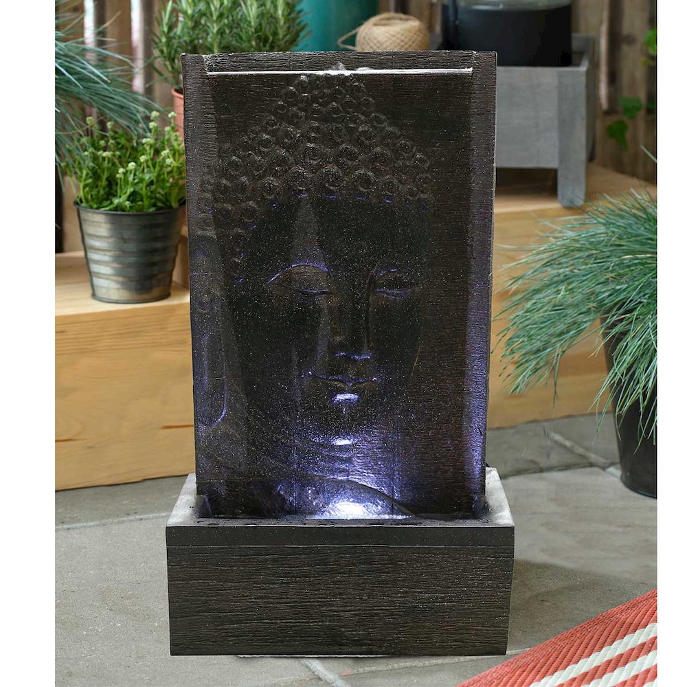 32In Buddha Wall Fountain with 4 Wt LED. Picture 2