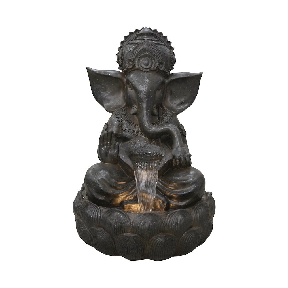 35In Ganesha Sculptural Outdoor Fountain with Ww LEDs. Picture 5