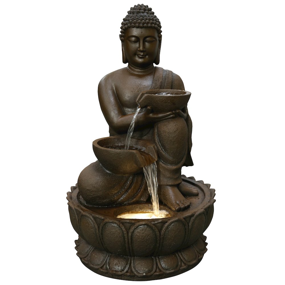 Large Buddha Fountain W/Ww LED. Picture 5