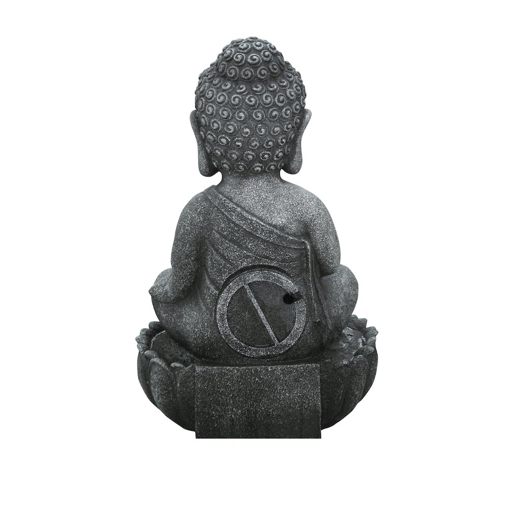 21.5" H Sitting Buddha Fountain W/White LED. Picture 2