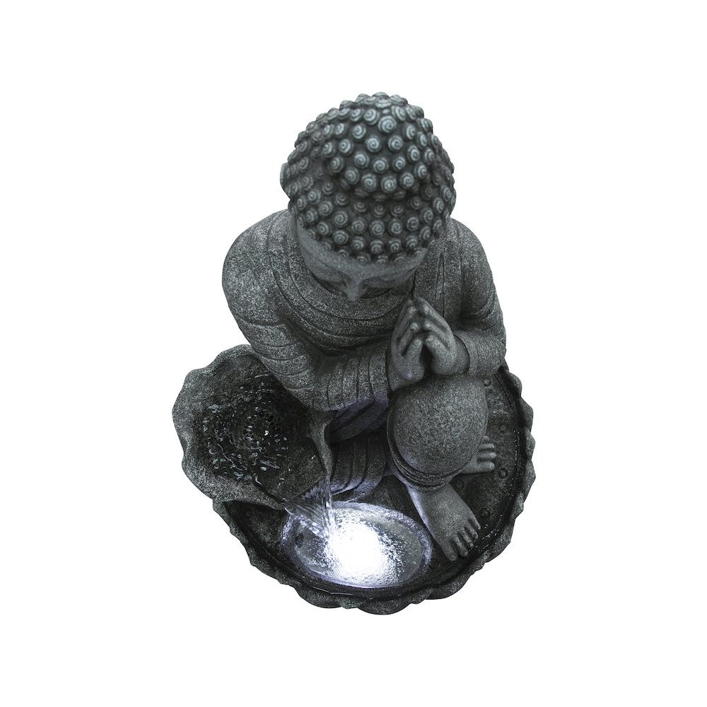 32" H Sitting Buddha Fountain W/Wt LED. Picture 2