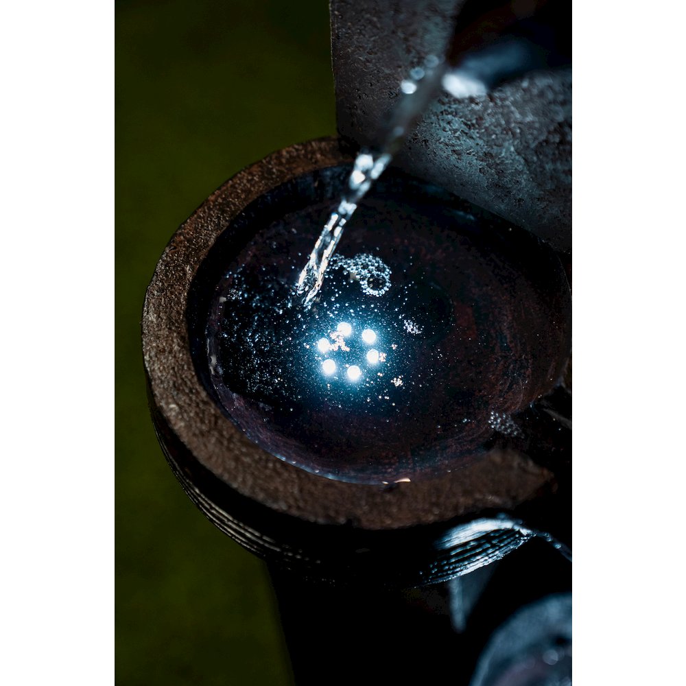 Cascading Bowls Fountain with 4 Cool White LED Lights. Picture 3
