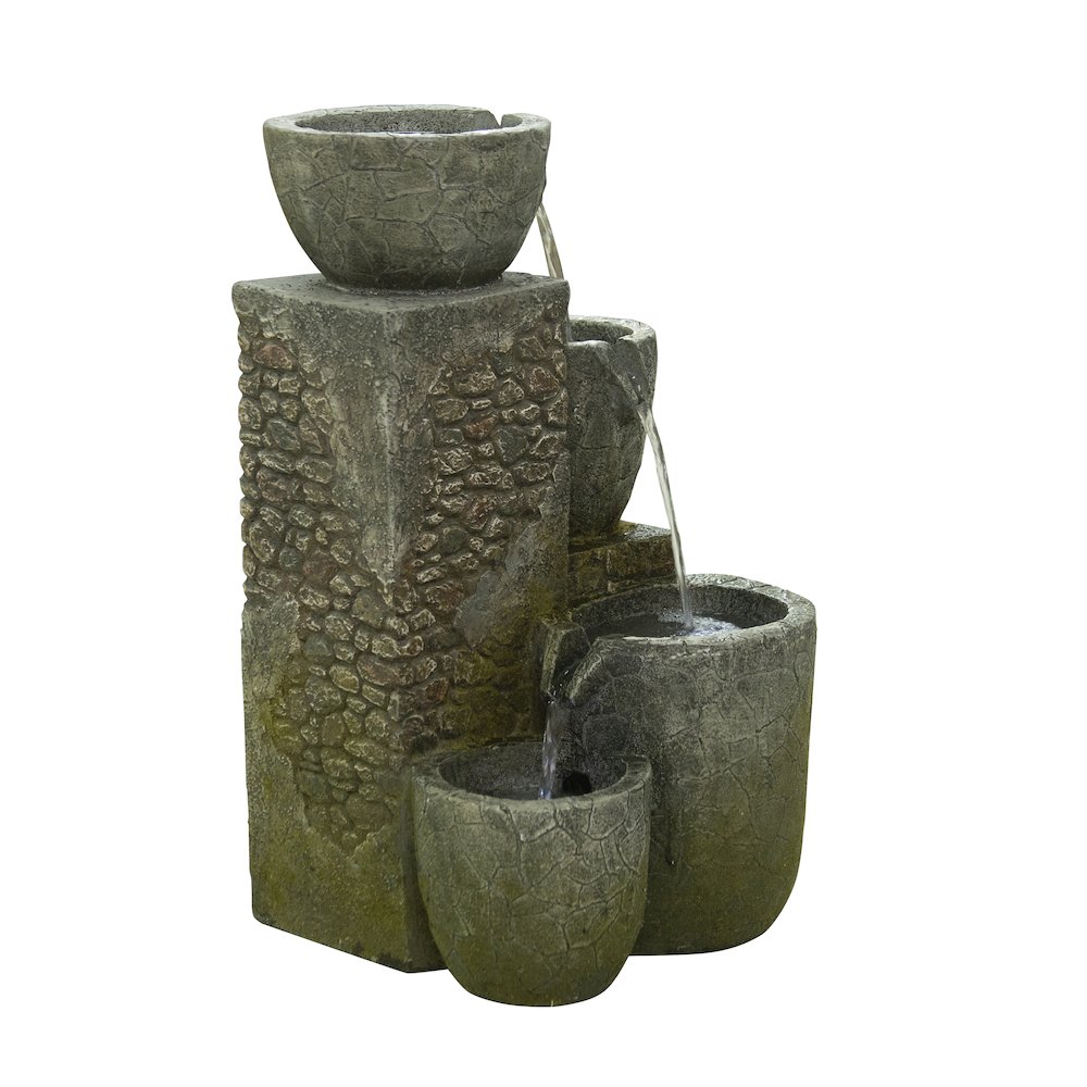 22" Rock Fountain with 3 Cool White LEDS. Picture 3