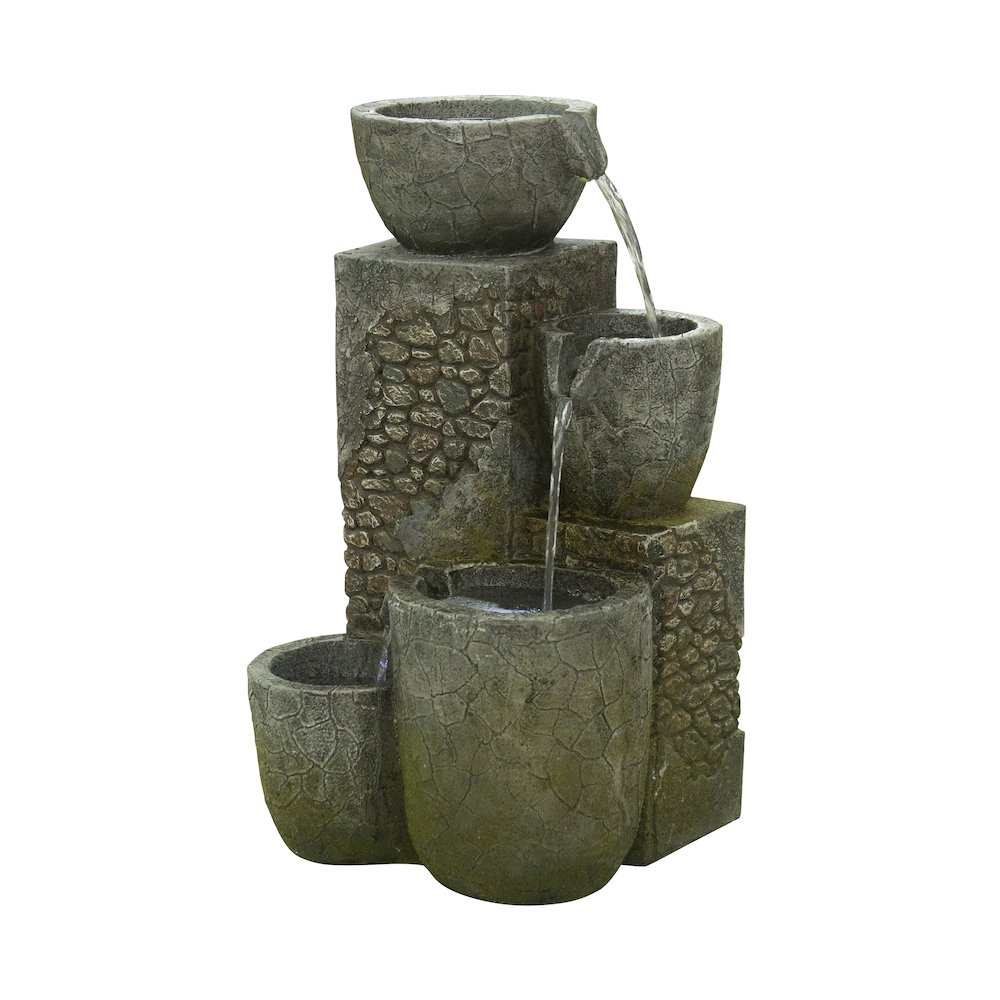 22" Rock Fountain with 3 Cool White LEDS. Picture 5