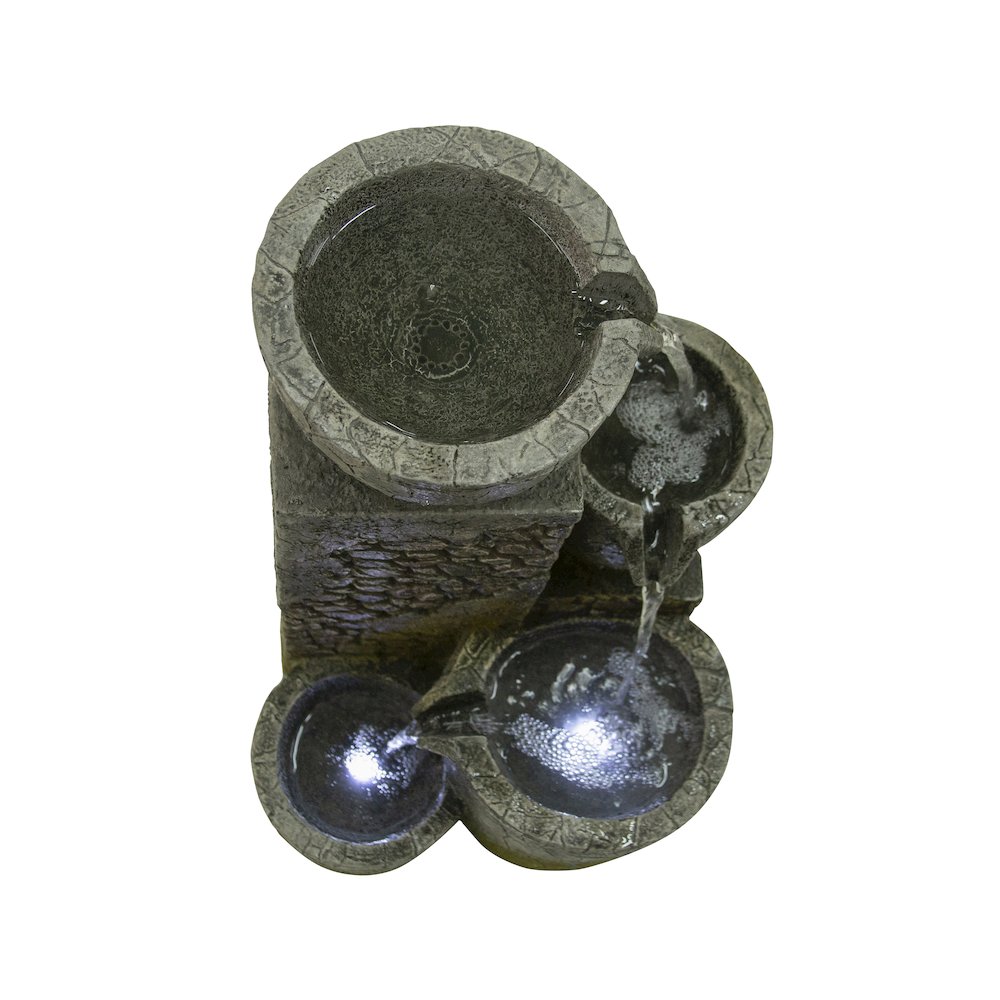 22" Rock Fountain with 3 Cool White LEDS. Picture 4