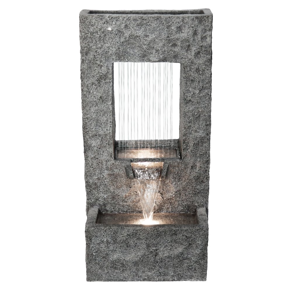 32" H Rectangular Waterfall Fountain W/Ww LEDs. Picture 4
