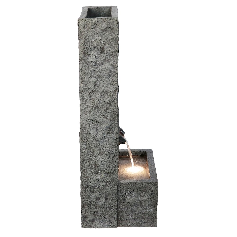 32" H Rectangular Waterfall Fountain W/Ww LEDs. Picture 1