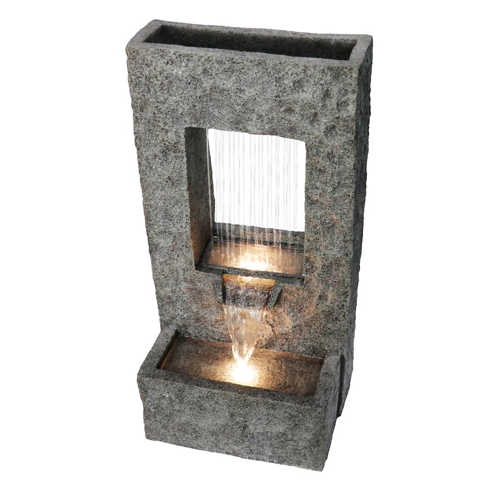 32" H Rectangular Waterfall Fountain W/Ww LEDs. Picture 2