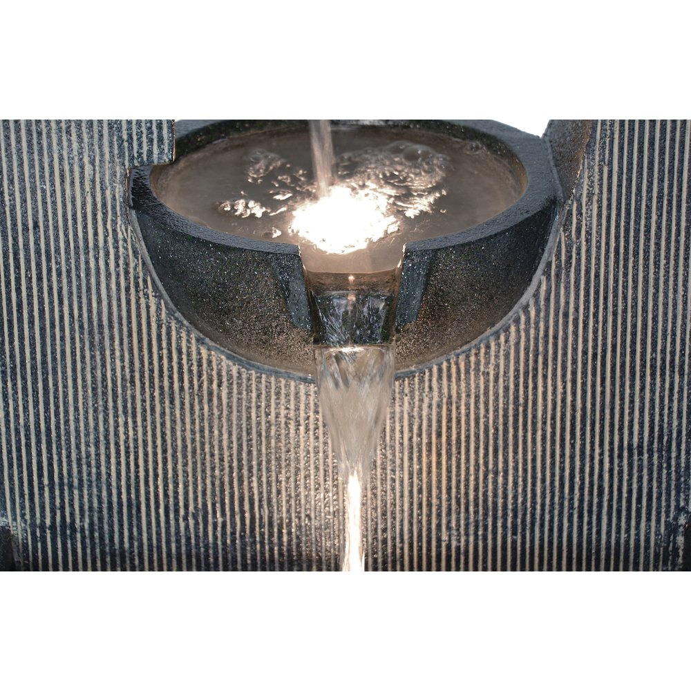 Contemporary Semi-Circle Tiered Fountain Outdoor with Warm White LEDS. Picture 5