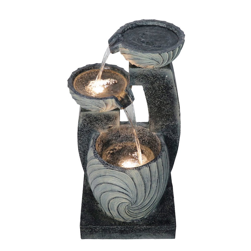 3 Tiers Modern Cascading Water Fountain Outdoor W/Ww LEDs. Picture 3